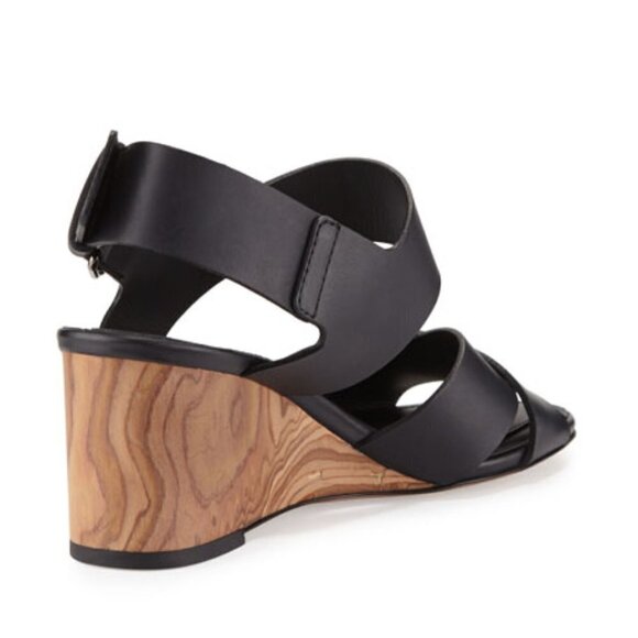 VINCE New Black "Gwyn" Leather Wedge 10 Slingback - Picture 8 of 8